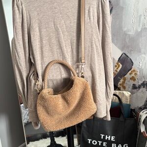 Chic Tan Sherpa Shoulder Bag